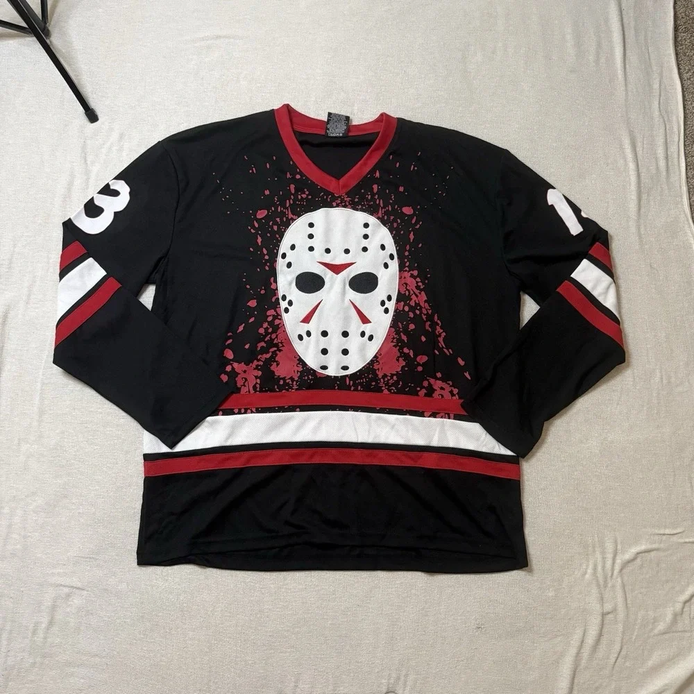 Friday The 13th Jason Voorhees Halloween Hockey Jersey SZ XL